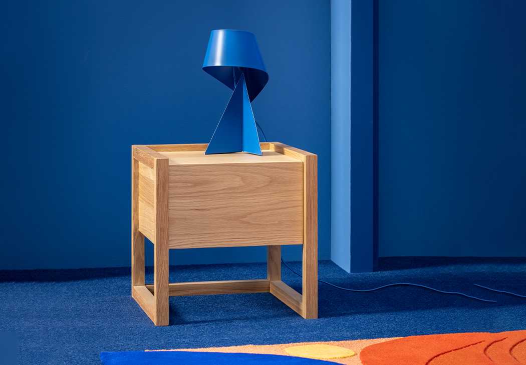 Blue ribbon lamp.