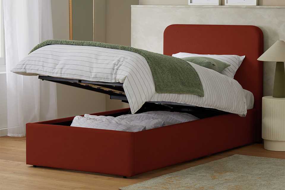 Habitat Chadwell Single End Lift Ottoman Bed - Rust.