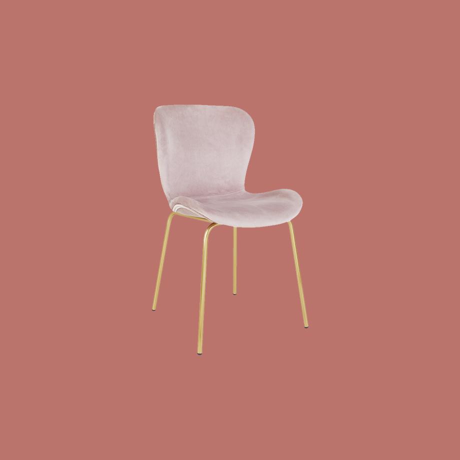 Habitat Etta Pair of Velvet Dining Chair- Pink.