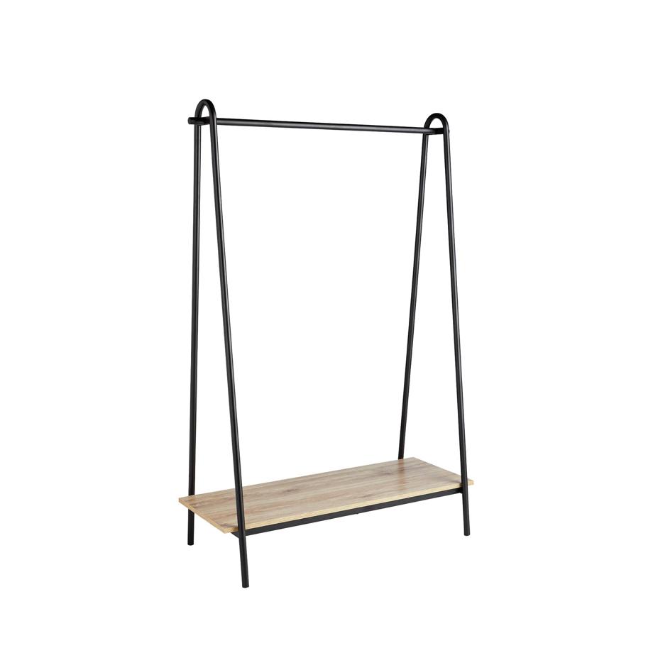 Argos Home Clothes Rail with Wood Effect Shelf - Black.
