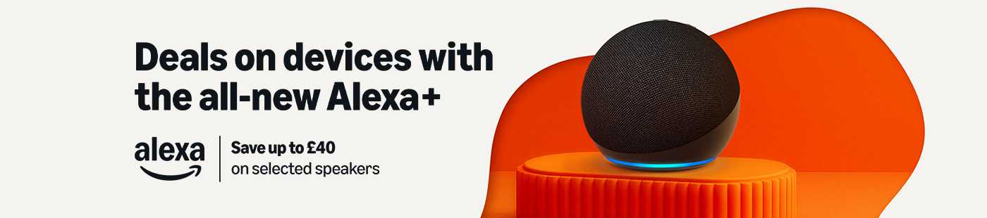 Alexa. Deals on devices with the all-new Alexa+. Save up to £40 on selected speakers.