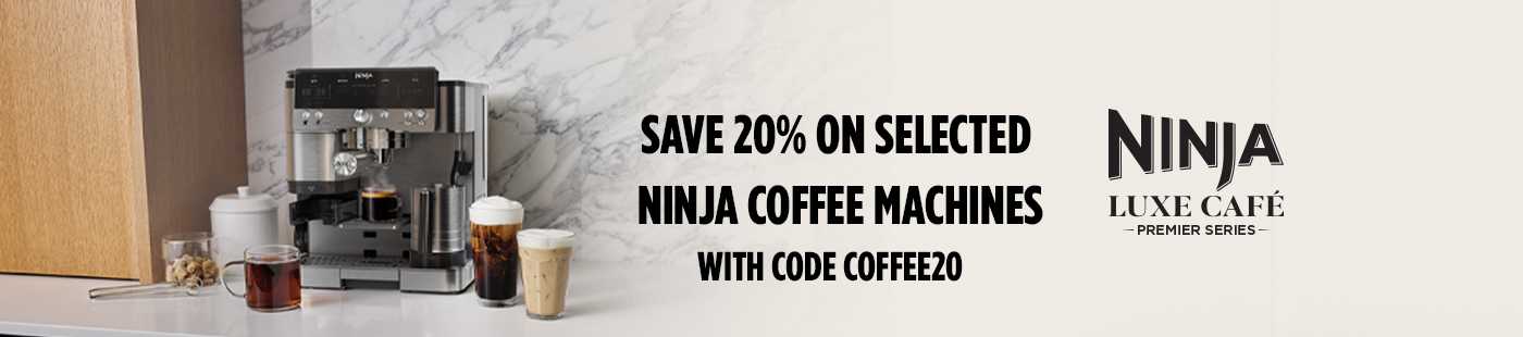 Ninja Luxe Cafe. Save 20% on selected Ninja coffee machines with code COFFEE20.