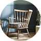 Timber arms chair.