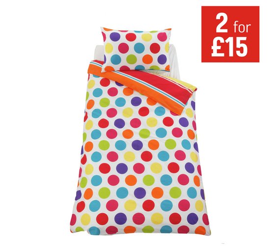 Buy ColourMatch Spot and Stripe Children's Bedding Set Single at