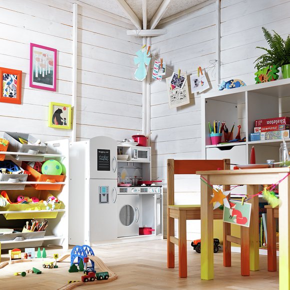 Argos Home 4 tier white kids basket storage unit.