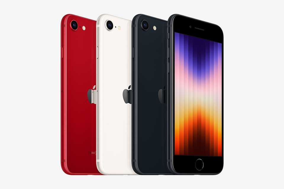 Red, white, and black Apple iPhone 11's side by side.