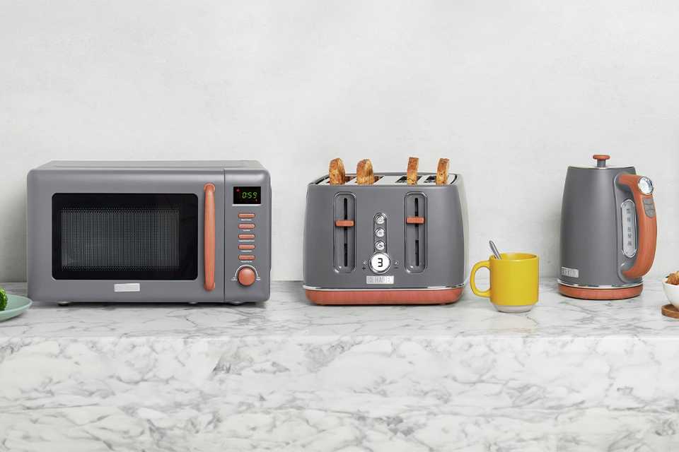 Haden Dorchester 800W Standard Microwave 201324 in matte grey finish.