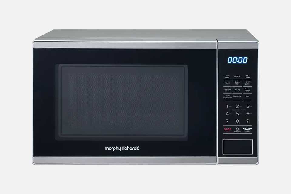 Morphy Richards 800W Standard Grill Microwave in silver colour.