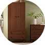 A Habitat Akio 2 drawer 2 door wardrobe in walnut.