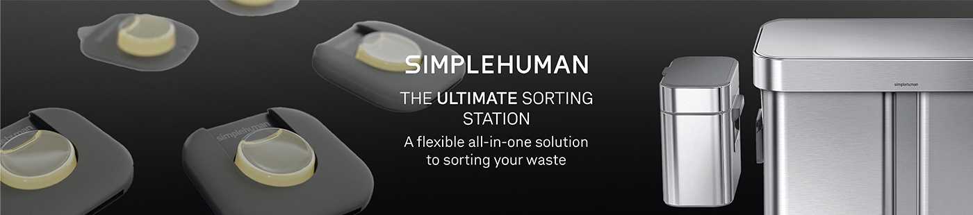 Simplehuman. The ultimate sorting station. A flexible all-in-one solution to sorting your waste.