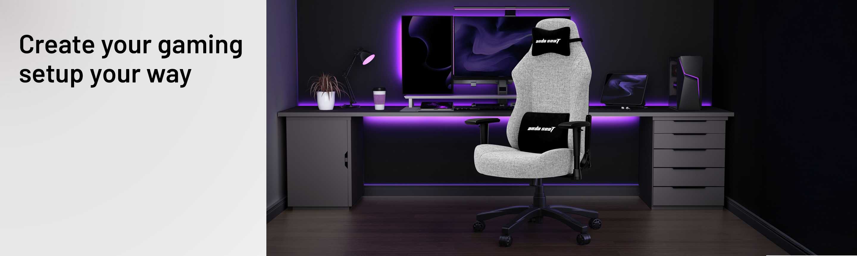 Anda Seat Luna Series Fabric Gaming Chair - Grey.