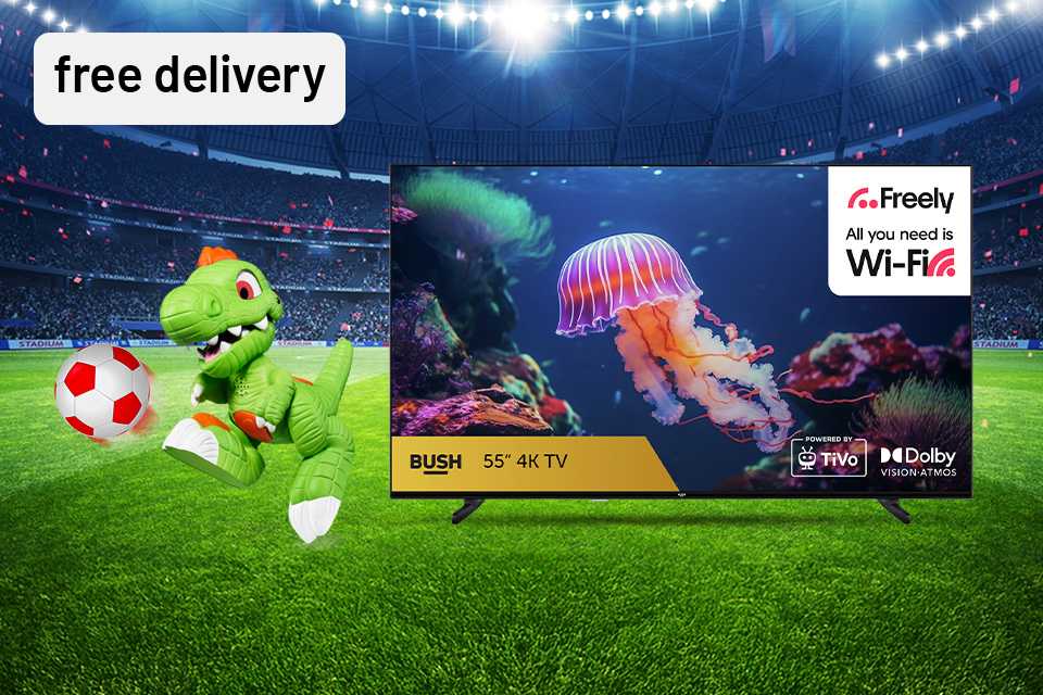 It's coming home with free delivery on all TVs. Score the ultimate summer set up with free standard delivery on TVs.