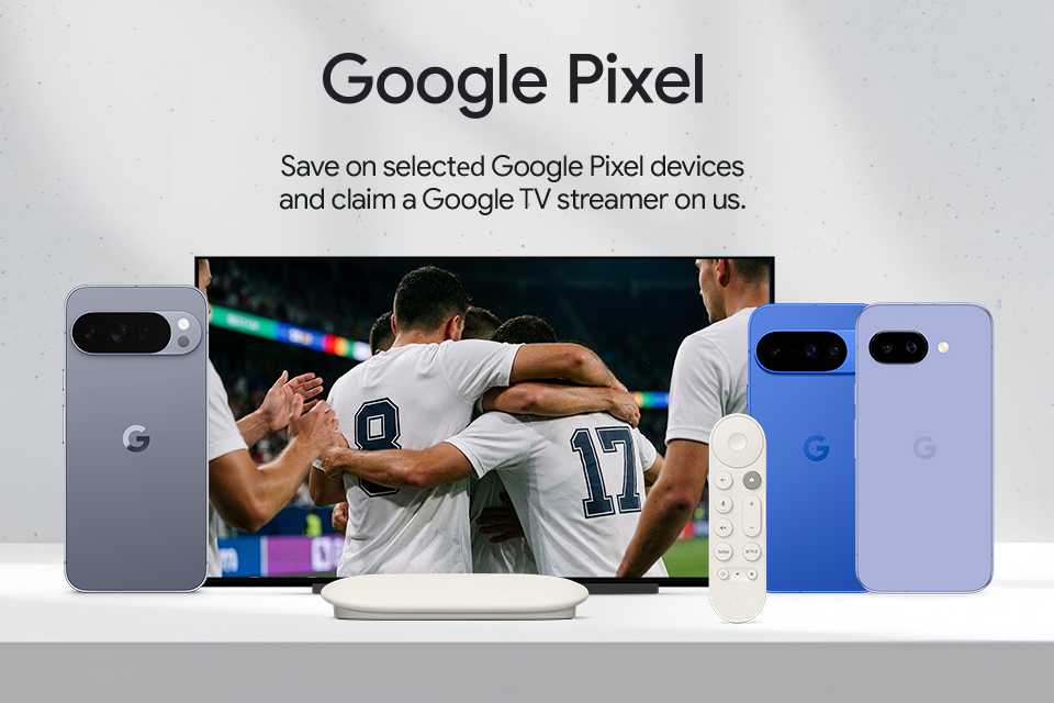 Save on selected Google Pixel devices. And claim a Google TV streamer. T&Cs apply.