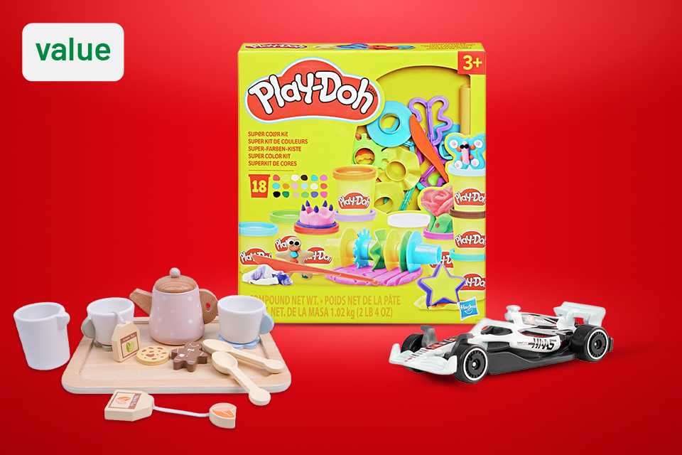 3 for £20. Great savings on Hotwheels, PlayDoh and more!