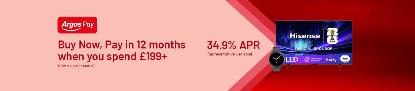 Buy now, pay in 12 months when you spend £199+