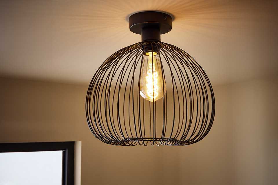 Argos Home Nyx Metal Flush to Ceiling Light - Black.