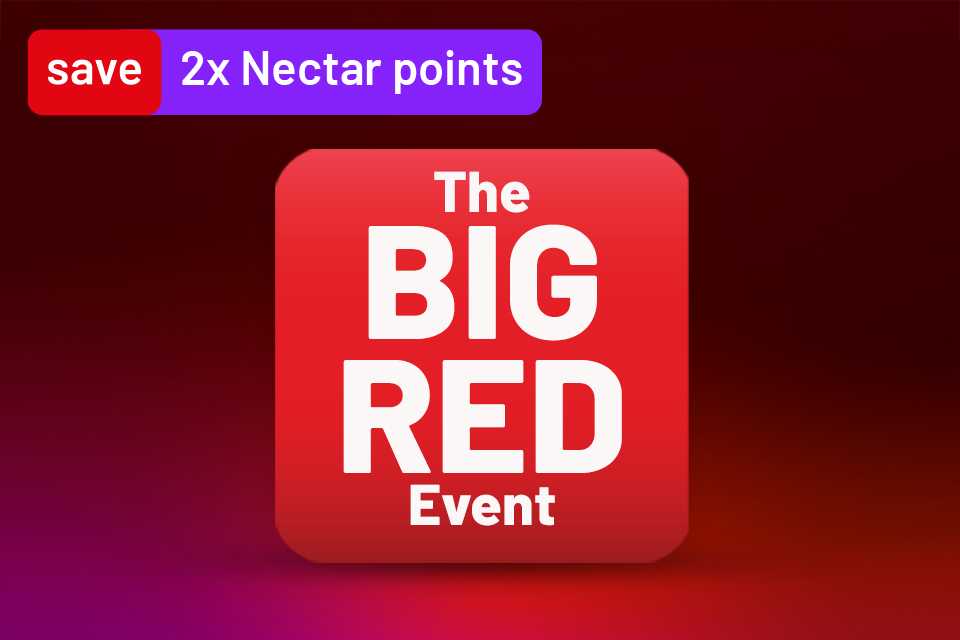 The Big Red Event. Save up to 30% on selected lines this Big Red. Using codes RED10, RED20, RED30 and RED50.