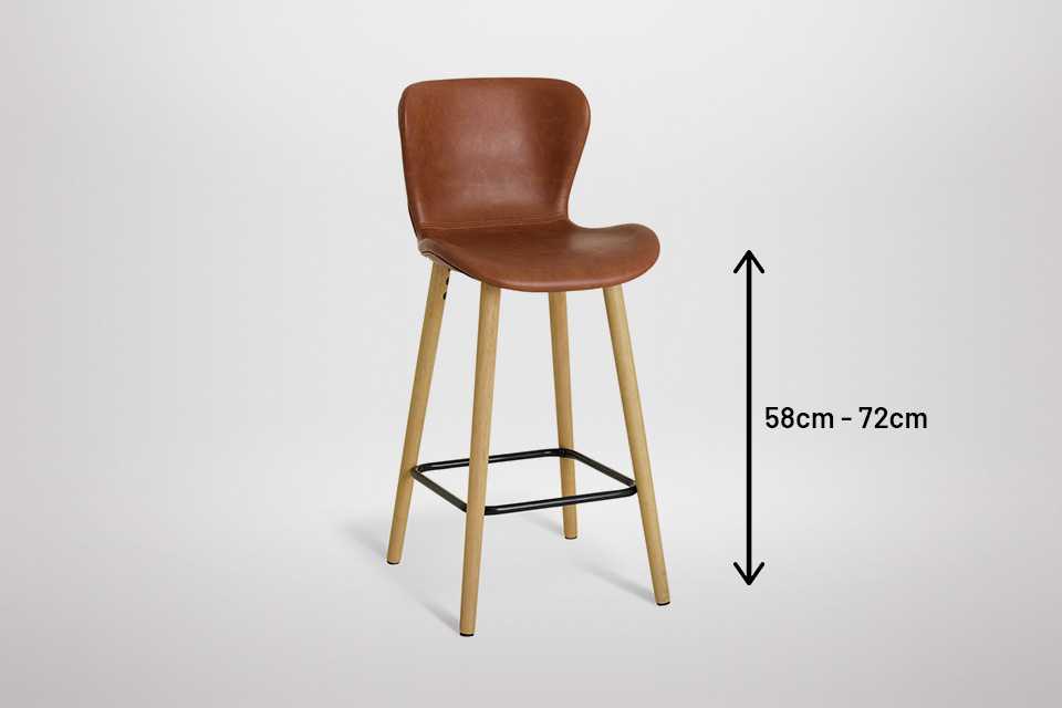 Habitat Etta Pair of Faux Leather Bar Stool in brown colour.