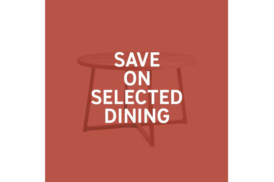 Save on selected dining. Includes tables, chairs and more. Shop now.