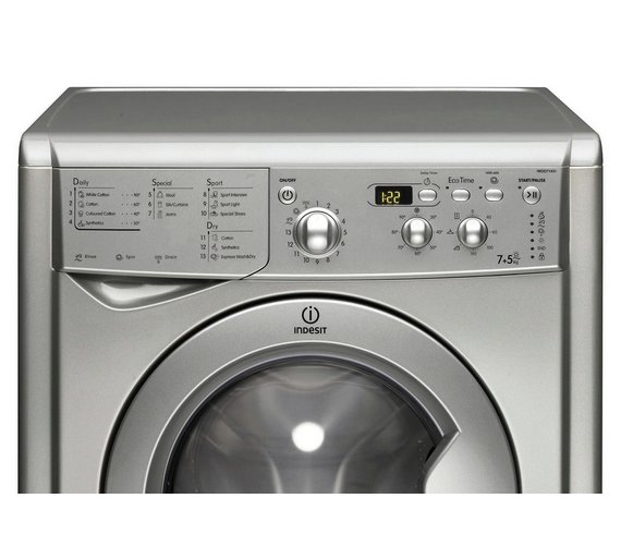 Buy Indesit EcoTime IWDD7143S Freestanding Washer Dryer Silver at