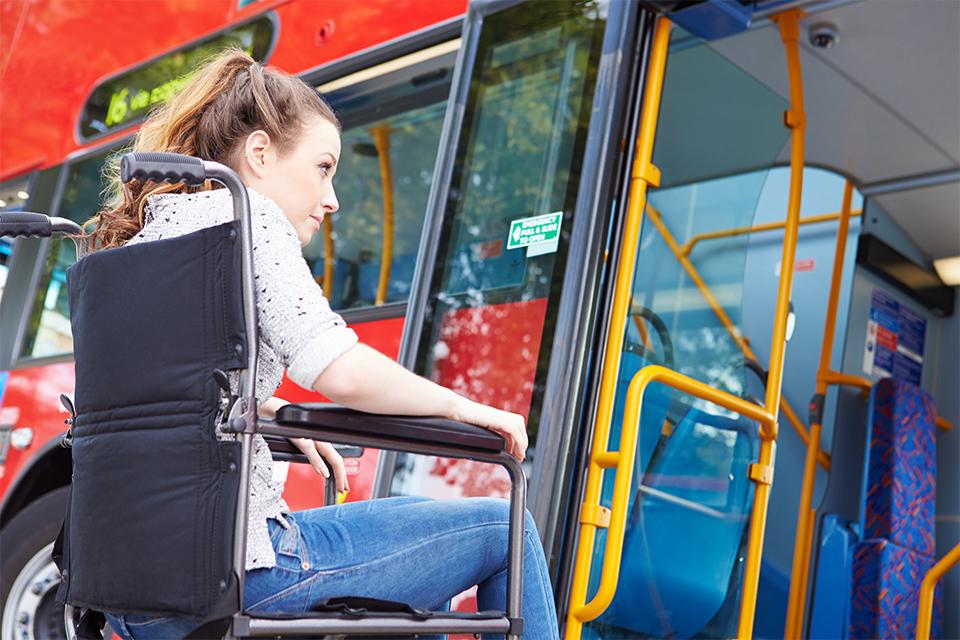 Travelling by bus.