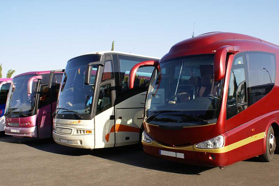 Travelling by coach.