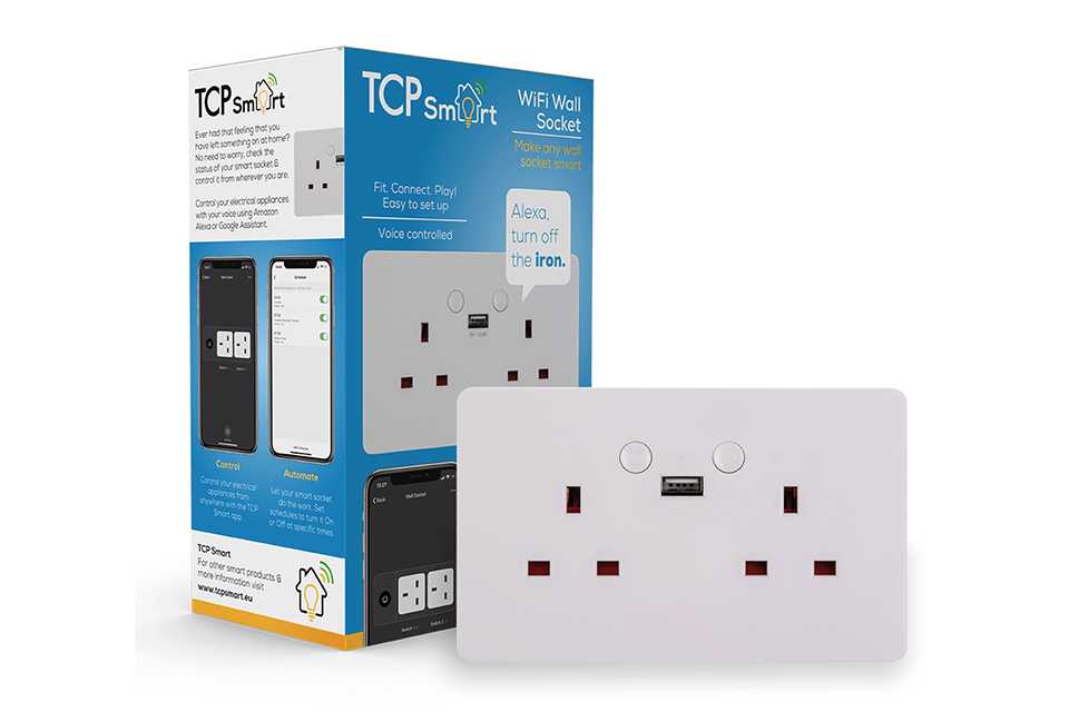 Smart Wi-Fi 2 GANG socket - White - UK.