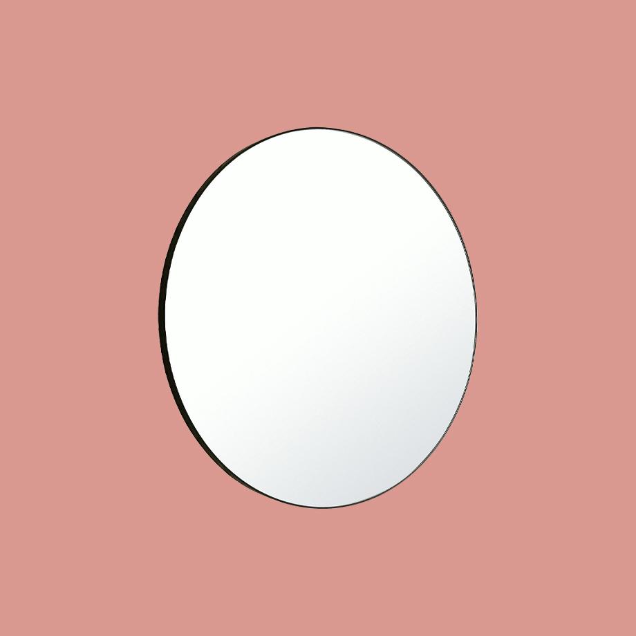 A circle glass mirror.