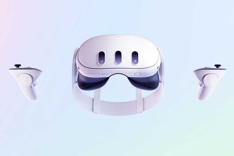 A white Meta Quest 3 headset.