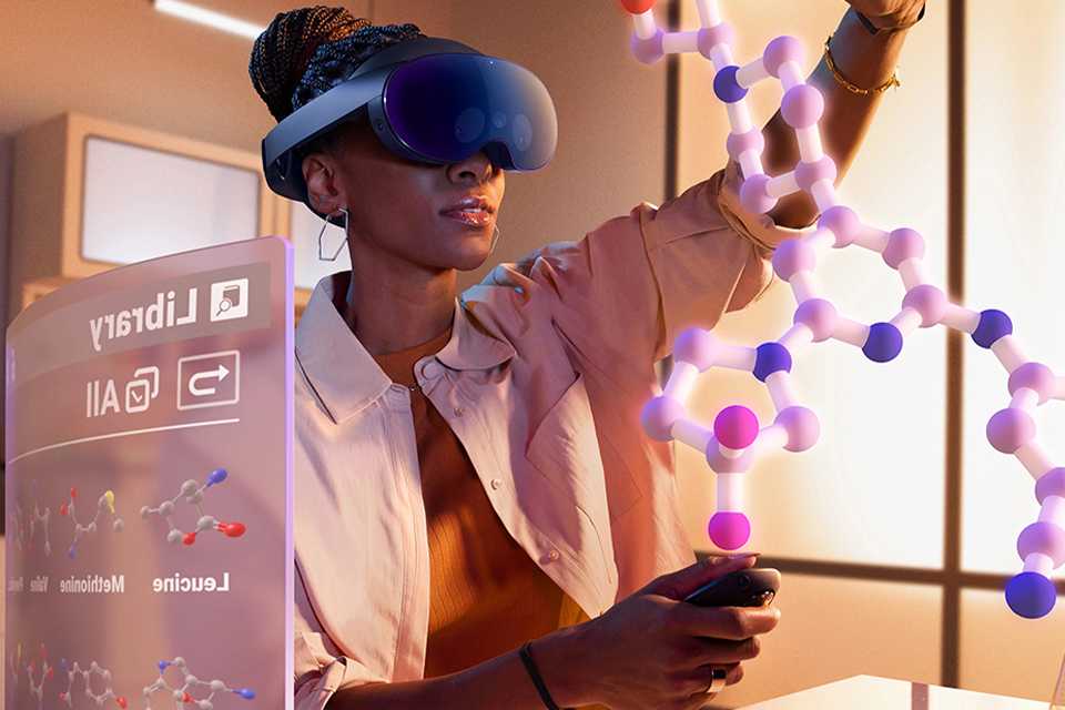 A person using Meta Quest Pro with MR elements on image.