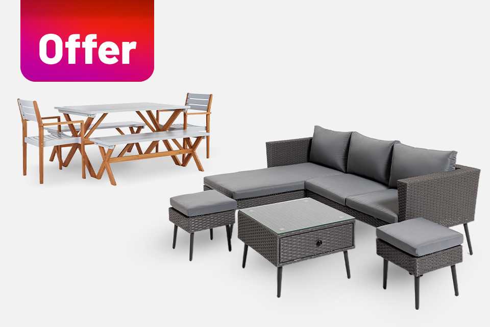 Save 25% on selected garden furniture. Includes patio sets, garden chairs, gazebos and much more. Use code GARDEN25.