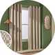 Grey Habitat blackout Jacquard eyelet curtains in a living room.