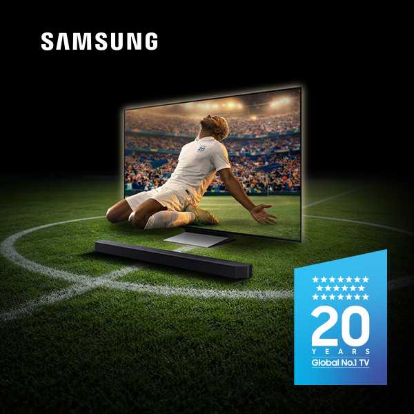 Claim up to 20% cashback on selected Samsung TVs and soundbars.