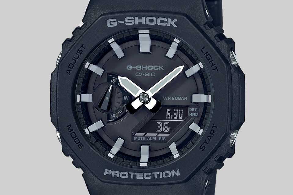 A men's Casio G-SHOCK black octagon watch.