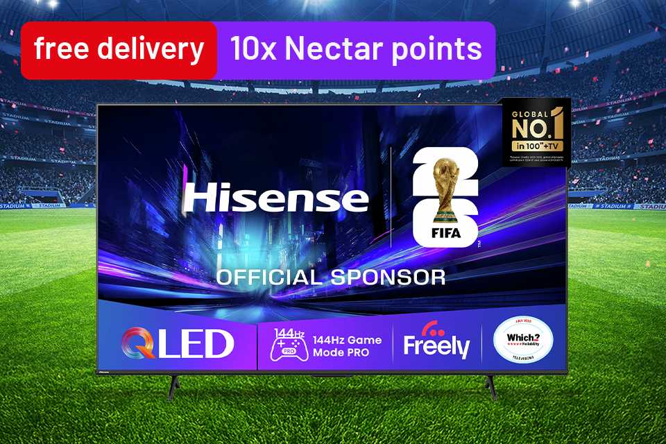 Get free delivery on TVs Plus, get 10x Nectar points on selected TVs & soundbars.