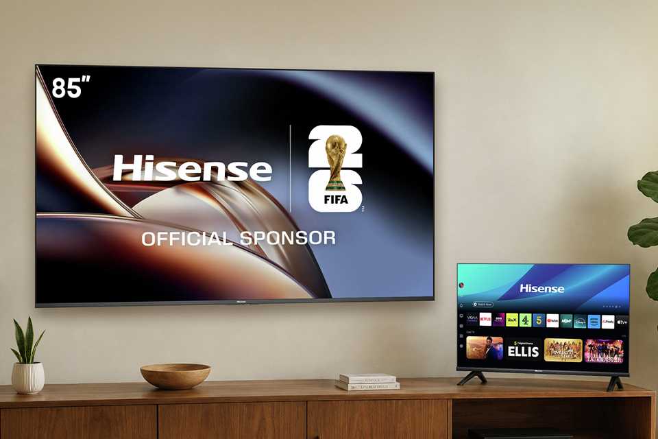 Get a free Hisense 32 inch TV when you purchase selected Hisense large screen TVs.