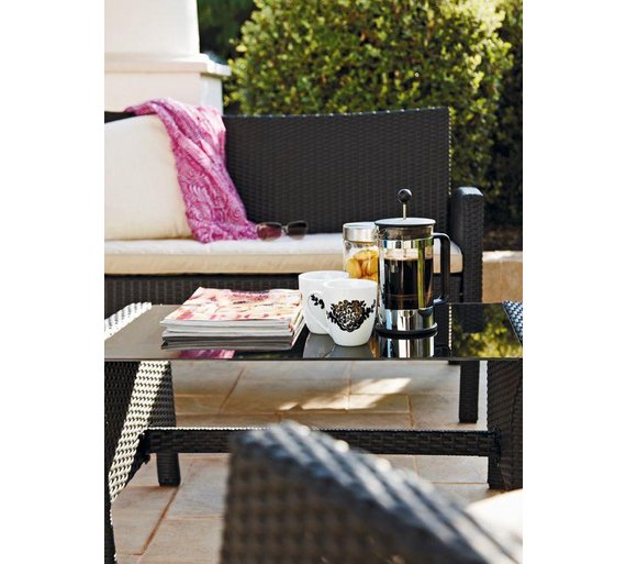 rattan effect 4 seater patio set