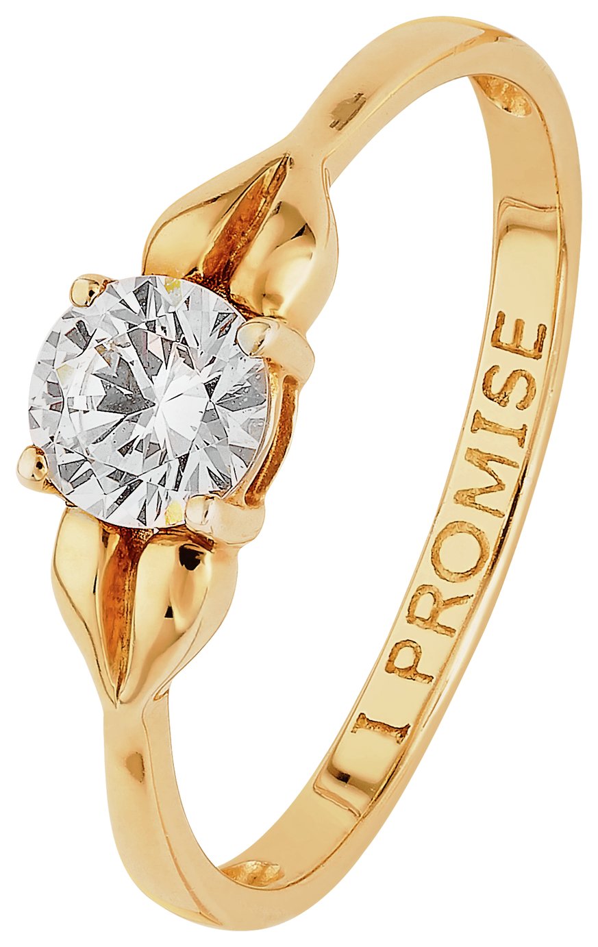 9 Carat Gold - Cubic Zirconia 050 Carat Look 'I Promise' Ring Review