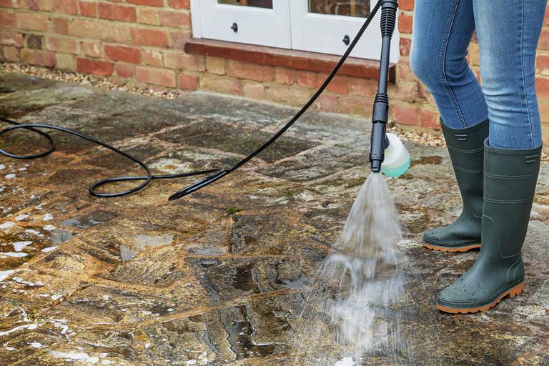 How to jet wash a patio.