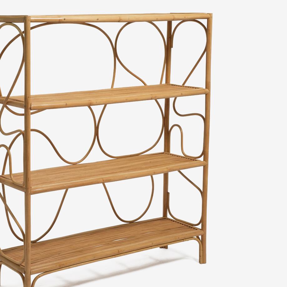 Rattan bookcase.