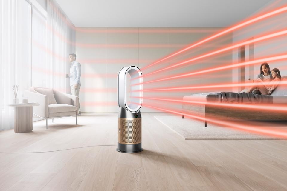 Visualisation of how purified, heated air is projected around a room.