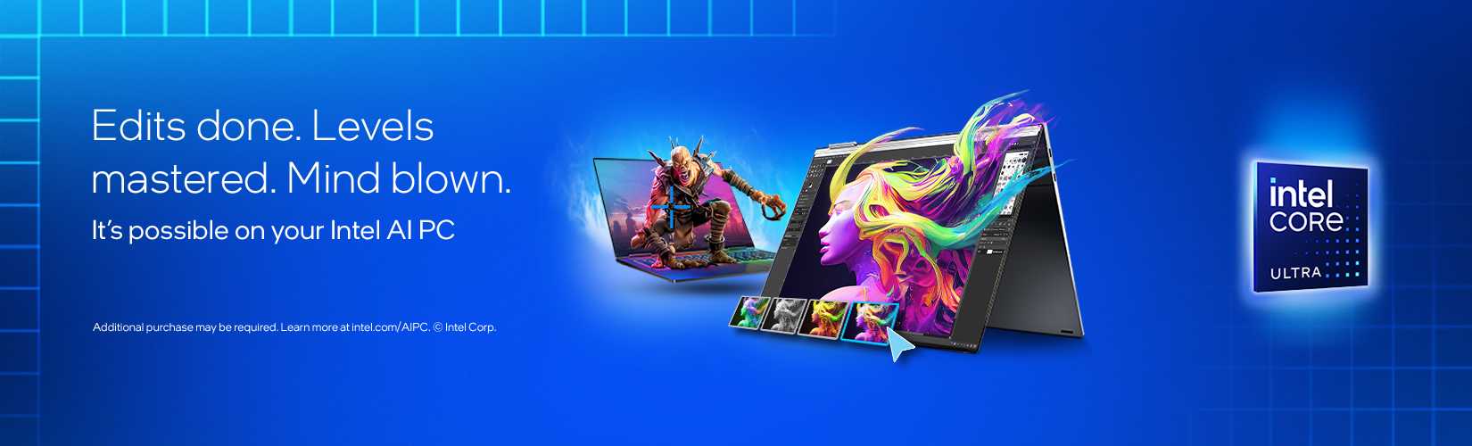 Intel Core Ultra. Edits done Levels mastered Mind blown. Its possible on your Intel AI PC.