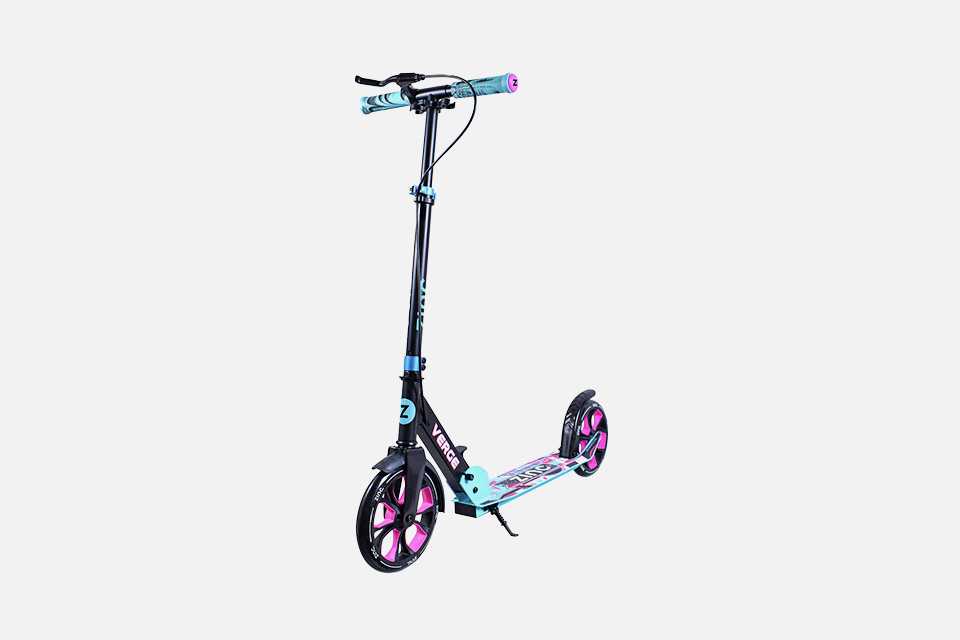 Zinc Verge Pro Foldable Big Wheel Scooter - Pink & Blue.