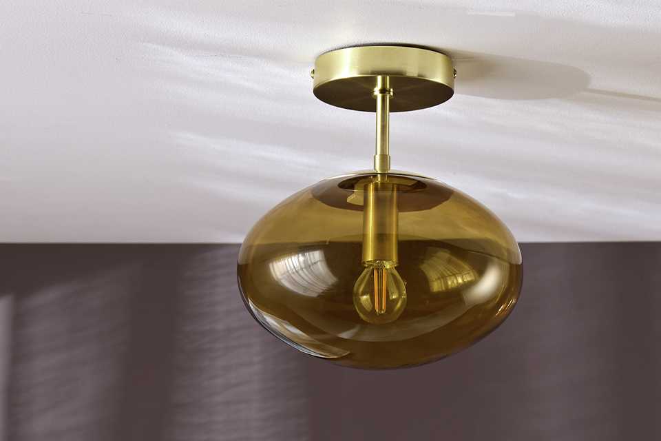 Habitat Honey Glass Pendant Light - Brown.