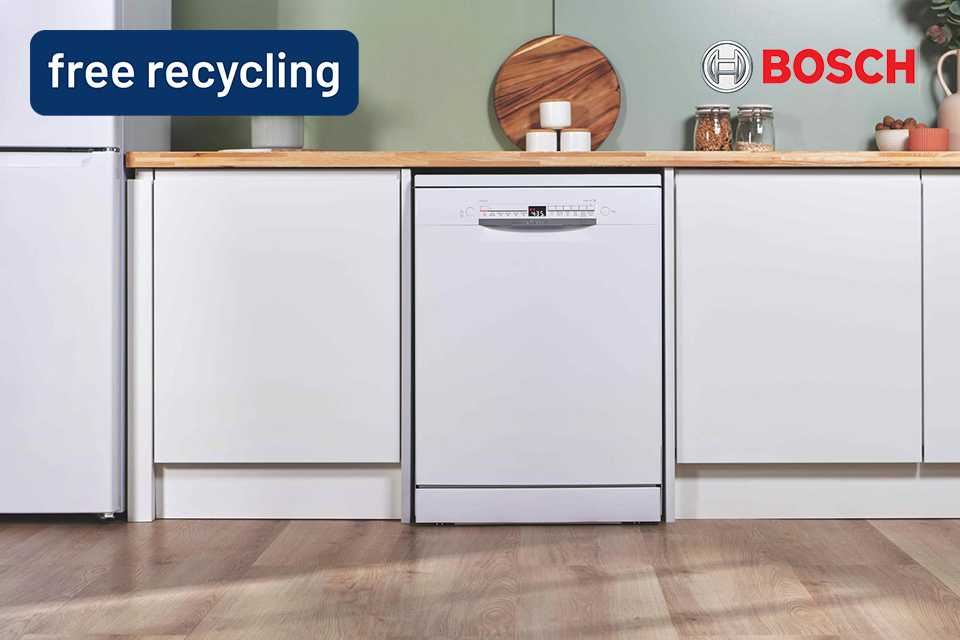 Recycling on us! Shop free recycling offers on Bosch dishwashers.