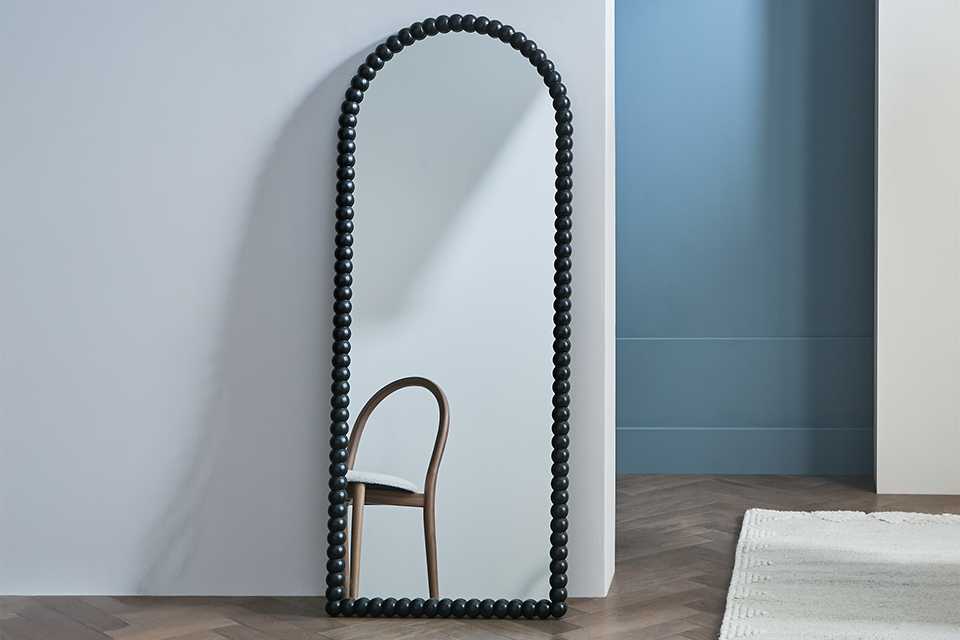 Habitat Black Bobble Wooden Arch Full Length Mirror.