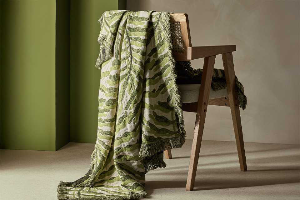 Habitat x Scion Attolo Throw in brown colour.