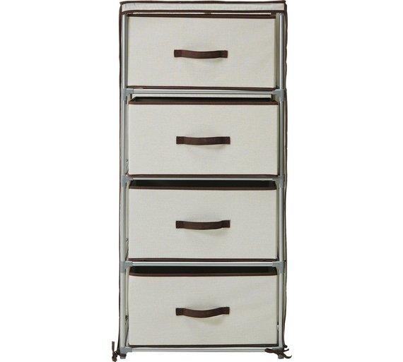 Buy HOME Metal and Polycotton 4 Drawer Storage Unit Cream at Argos.co