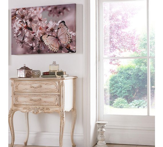 Buy Graham & Brown Glitter Butterfly and Branch Canvas Wall Art at