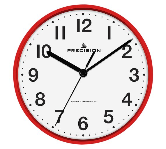 Buy Precision Radio Controlled Wall Clock Red at Argos.co.uk Your